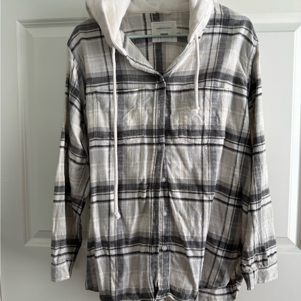 American Eagle Outfitters Plaid Hooded Jacket